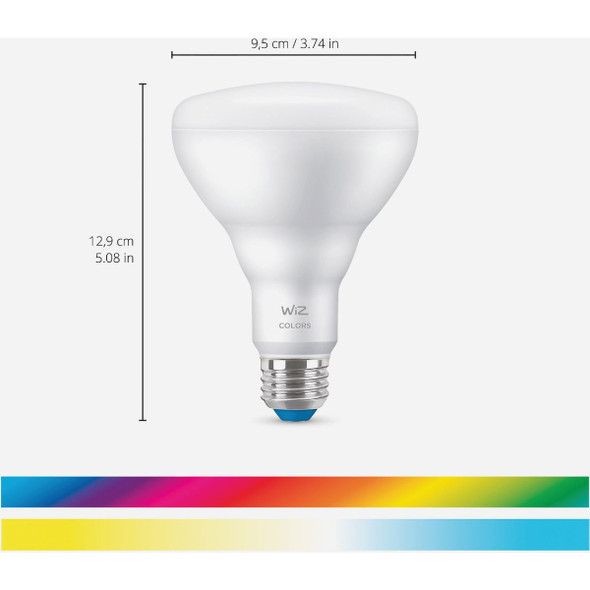 Wiz 65W Equivalent BR30 Medium Smart LED Light Bulb (2-Pack)