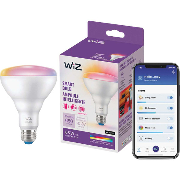Wiz 65W Equivalent BR30 Medium Smart LED Light Bulb 604272