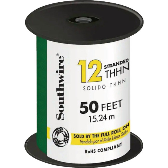 Southwire SIMpull 50 Ft. 12 AWG Stranded Green THHN Electrical Wire 22968283