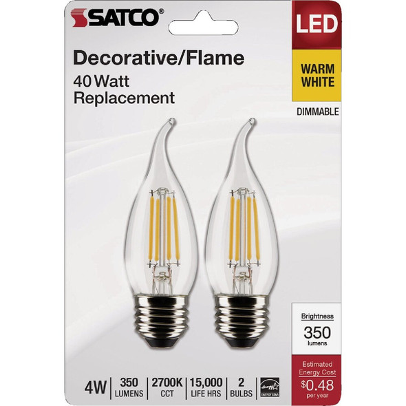 Satco 2pk 4w Ca10med Led Bulb S21849 560086