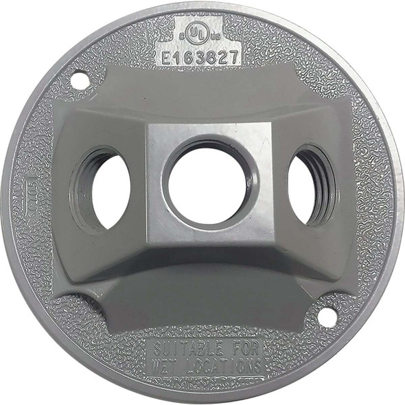 Southwire 3-Hole Round Aluminum Gray Weatherproof Cover WRC350-UPC
