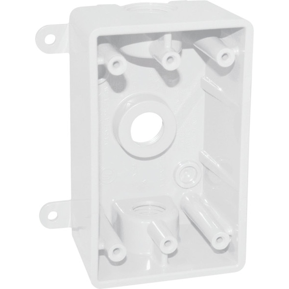Southwire 1/2-3/4 3hle 1g Wht Box P1GB-37550W-UPC
