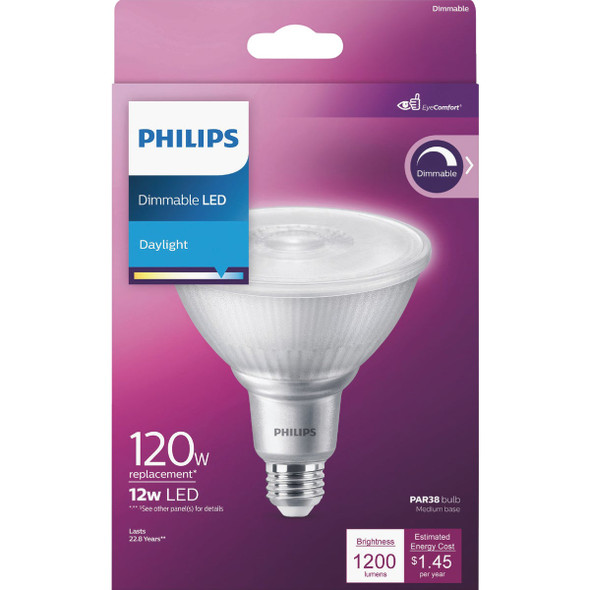 Philips 120W Equivalent Daylight PAR38 Medium Dimmable LED Floodlight Light Bulb 568337 525112