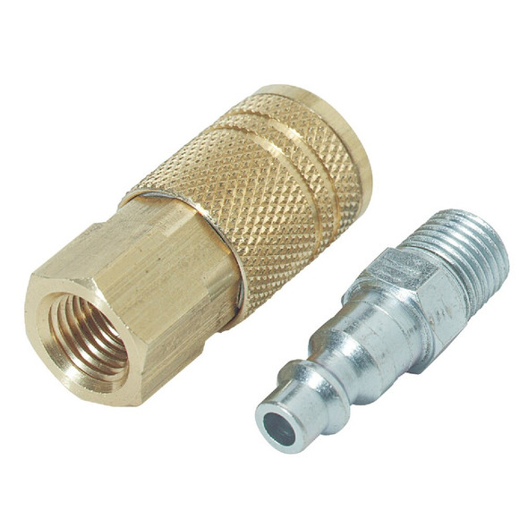 Tru-Flate Industrial-Milton Steel-Plated Coupler & Nipple Set 13-201 578959