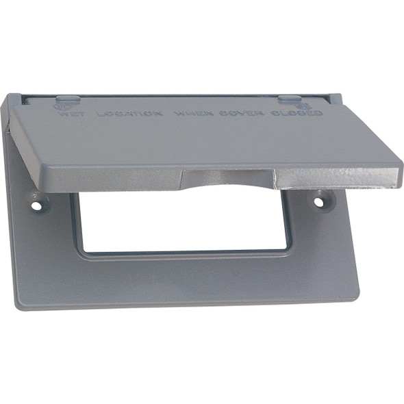 Southwire Single Gang Horizontal Gray Weatherproof GFCI Cover WCH1GFI-UPC