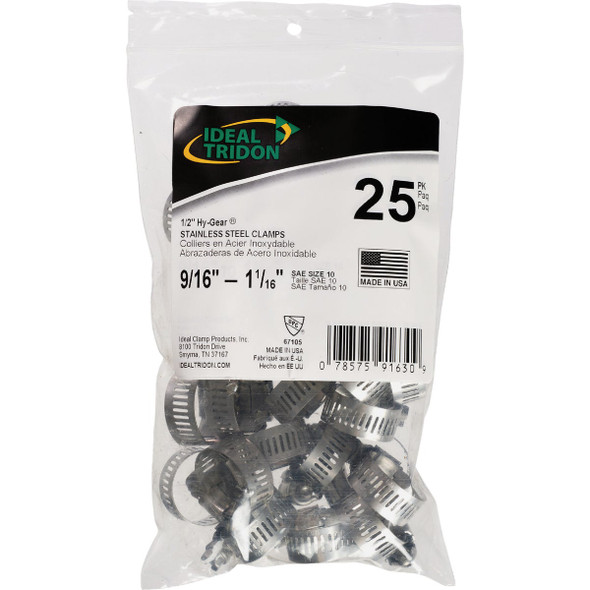 Ideal Tridon 25pk.5-1.0625 Hoseclamp 6710550