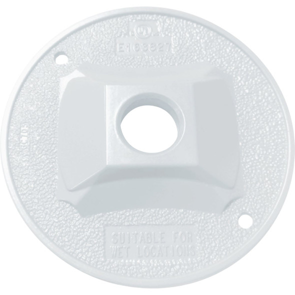 Southwire 1-Hole Round Aluminum White Weatherproof Cover WRC150W-UPC