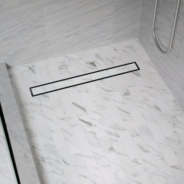 B&K 24 In. Linear Shower Drain Tile-In Grate Brushed Nickel 133-008T01 483611