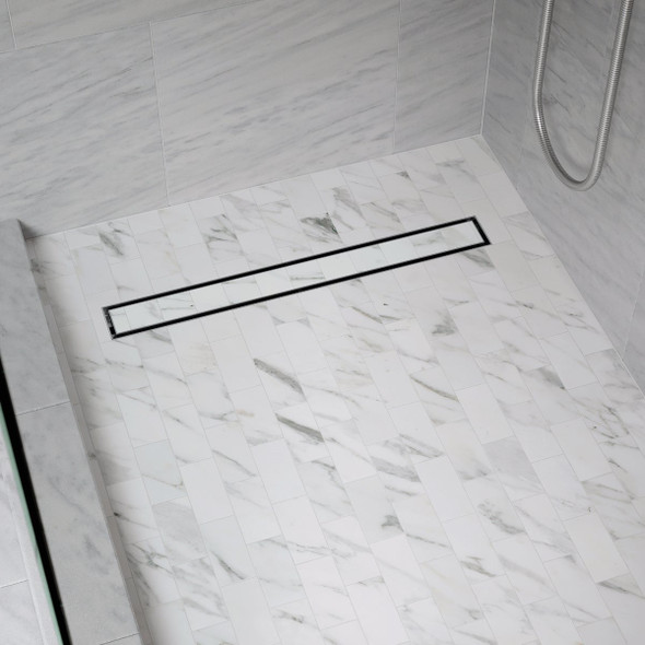 B&K 24 In. Linear Shower Drain Tile-In Grate Brushed Nickel B&K 24 In. Linear Shower Drain Tile-In Grate Brushed Nickel