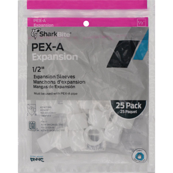 SharkBite 1/2 In. PEX-A Expansion Sleeve (25-Pack) SharkBite 1/2 In. PEX-A Expansion Sleeve (25-Pack)