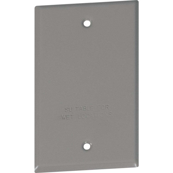 Southwire Single Gang Gray Weatherproof Blank Cover WC1B-UPC