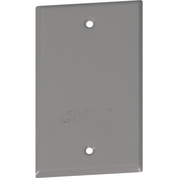 Southwire Single Gang Gray Weatherproof Blank Cover WC1B-UPC