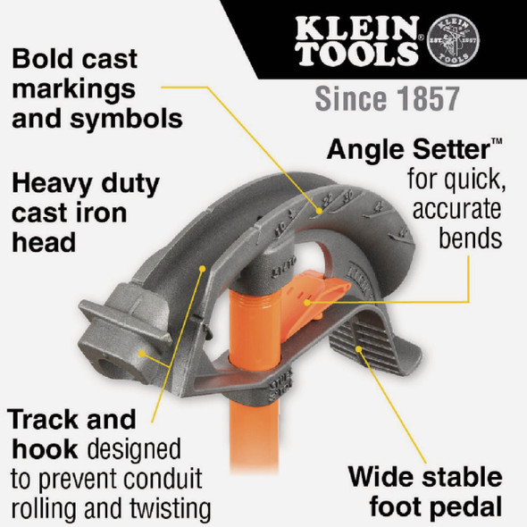 Klein 1 In. EMT Iron Conduit Bender with Angle Setter 51605 500315