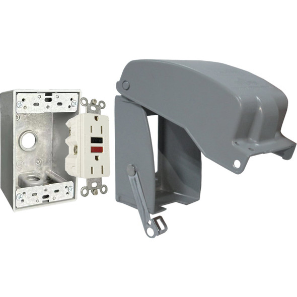Southwire 7-In-1 Clear Metallic Vertical Weatherproof While In-Use GFCI Kit