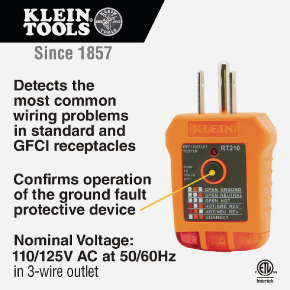 Klein GFCI Outlet Tester RT210 537728
