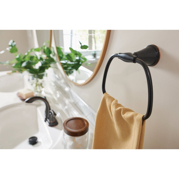 Moen Tiffin Towel Ring, Mediterranean Bronze MY4886BRB 482869