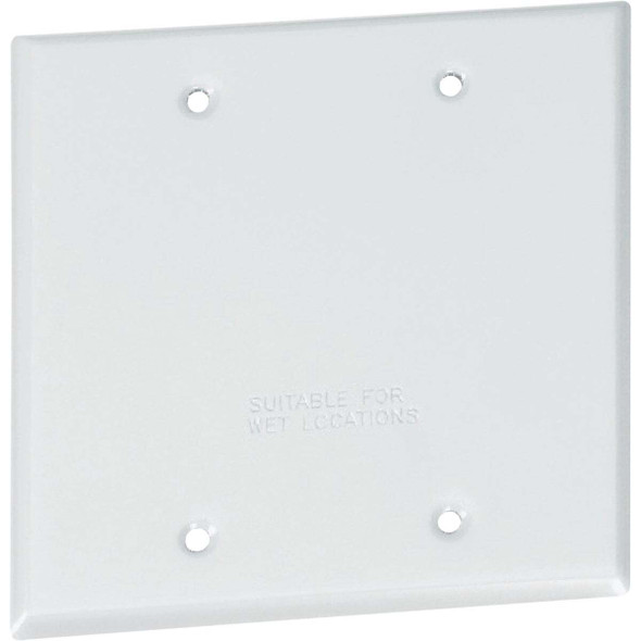 Southwire Double Gang White Weatherproof Blank Cover WC2BW-UPC