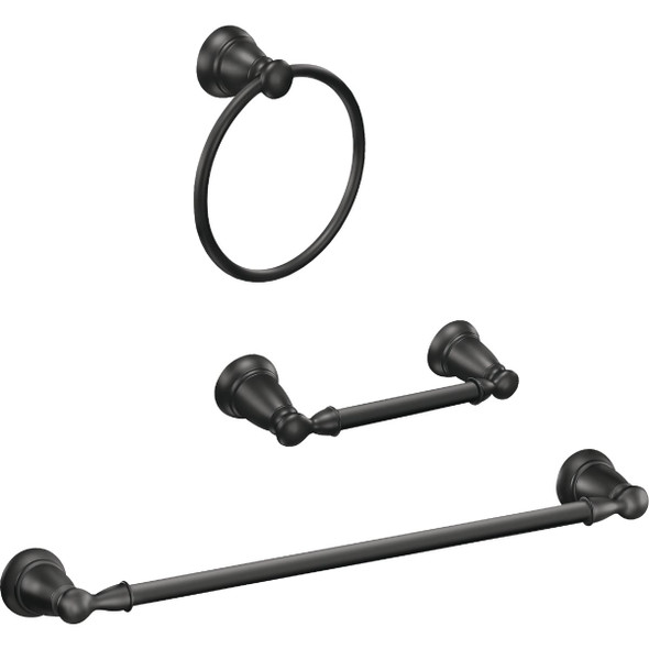 Moen Banbury 3-Piece Bath Hardware Set, Matte Black Y2633BL