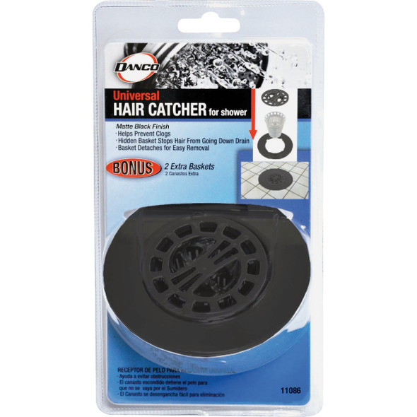Danco Matte Black Hair Catcher For Shower Drain Danco Matte Black Hair Catcher For Shower Drain
