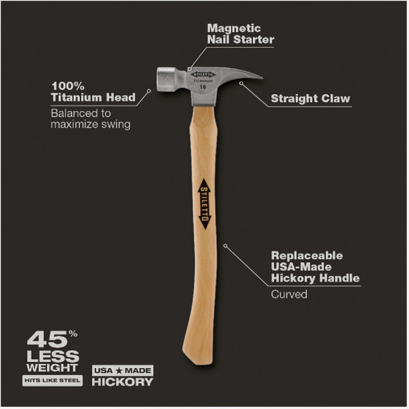 Stiletto 16 Oz. Smooth-Face Framing Hammer with Hickory Handle TI16SC 377748