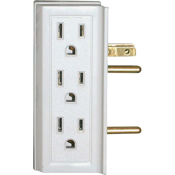 Prime Wire & Cable White 15A 6-Outlet Space Saver Power Tap PB801020