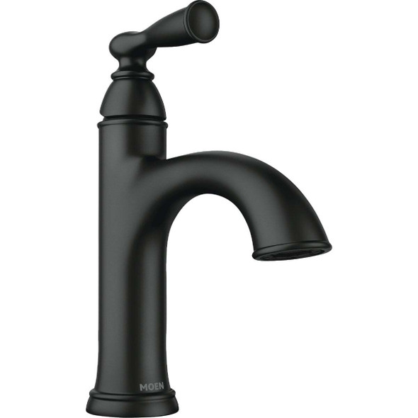 Moen Banbury 1-Handle Lever Centerset Bathroom Faucet, Matte Black 84945BL