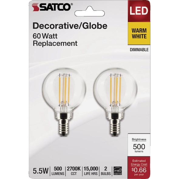 Satco 2pk 5w G16 Cnd Led Bulb S21813 506952