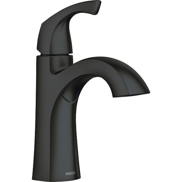 Moen Lindor 1-Handle Lever Centerset Bathroom Faucet, Matte Black 84505BL