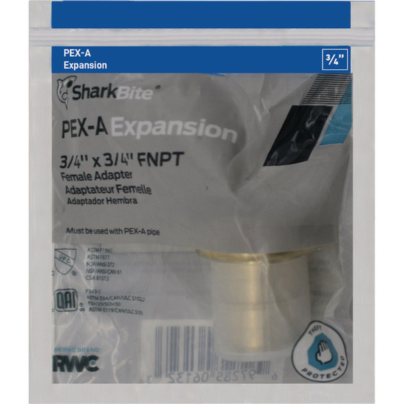 SharkBite 3-4 In. PEX-A x 3-4 In. FNPT Brass Adapter UAB088LFA 476160