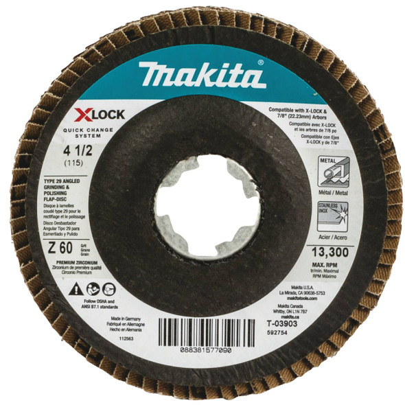 Makita 4.5" 60g Flap Disc T-03903 Makita 4.5" 60g Flap Disc T-03903