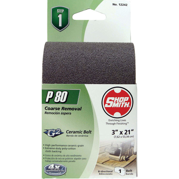 Gator Blade Platinum 3 In. x 21 In. 80 Grit Medium Heavy Duty Sanding Belt 7093