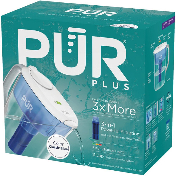 PUR PLUS 11 Cup Water Filter Pitcher, White PPT111WAV5 489363