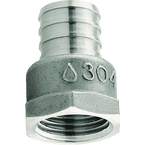 Plumbeez 3/4 In. x 1/2 In. FPT Stainless Steel PEX Adapter PE-PS-FA0705