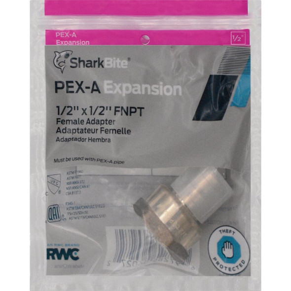 SharkBite 1-2 In. PEX-A x 1-2 In. FNPT Brass Adapter UAB072LFA 474459