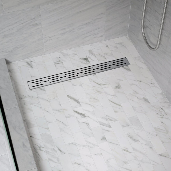 B&K 24 In. Linear Shower Drain Offset Pattern Grate Brushed Nickel 133-008G01 488231