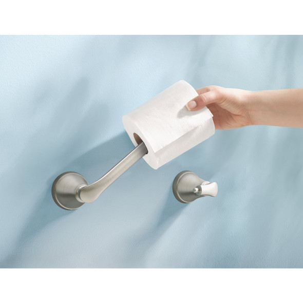 Moen Tiffin Wall Mount Toilet Paper Holder, Brushed Nickel