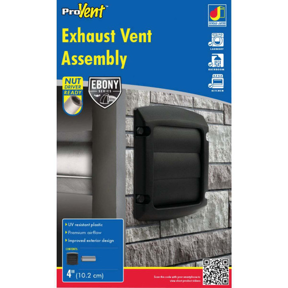 Dundas Jafine ProVent 4 In. Black Louvered Dryer Vent Hood BLH4BLKZW6