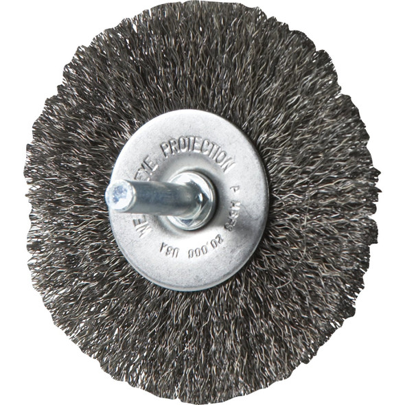 Weiler Vortec 3 In. Crimped, Fine Drill-Mounted Wire Brush 36059
