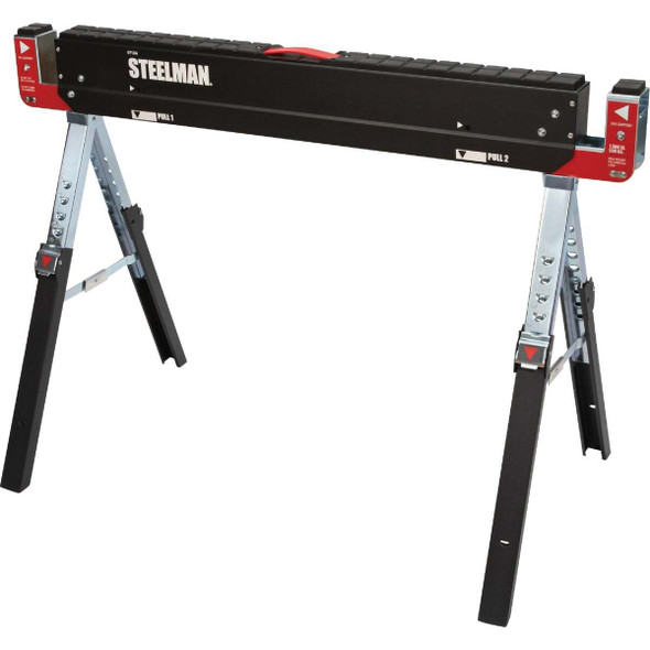 Steelman 42 In. Adjustable Folding Multi-Purpose Sawhorse 67104
