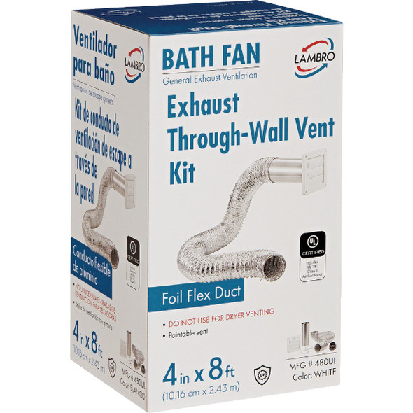 Lambro 4"x8'thrghwall Vent Kit 480UL 468747