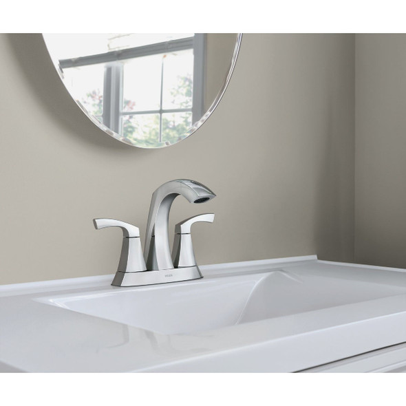 Moen Lindor 2-Handle Lever Centerset Bathroom Faucet, Chrome 84506 461120