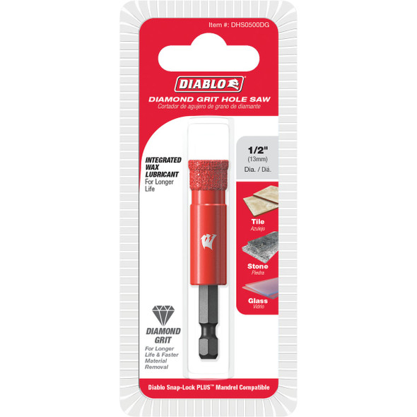 Diablo 1-2 in. Diamond Grit Hole Saw DHS0500DG 324197