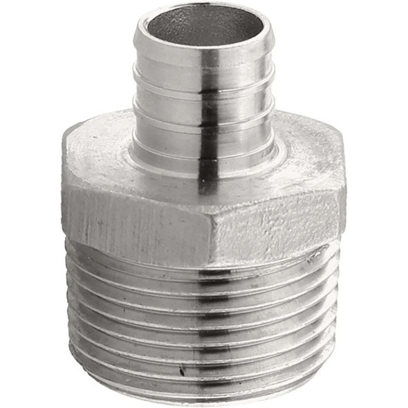 Plumbeez 3/4 In. x 1 In. MPT Stainless Steel PEX Adapter PE-PS-MA0710
