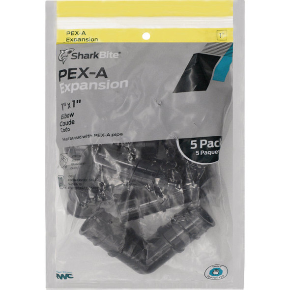 SharkBite 1 In. 90 Deg. Poly PEX-A Elbow (1/4 Bend) (5-Pack) SharkBite 1 In. 90 Deg. Poly PEX-A Elbow (1/4 Bend) (5-Pack)