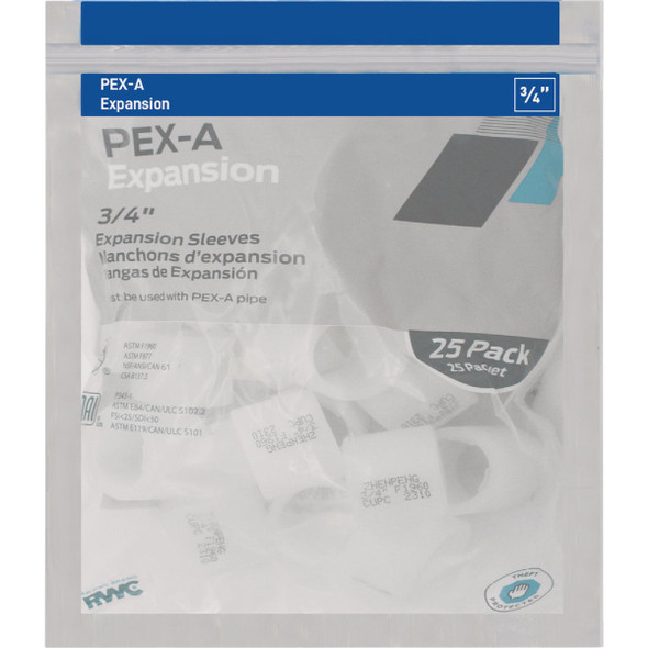 SharkBite 3-4 In. PEX-A Expansion Sleeve (25-Pack) UA23103A25 442742