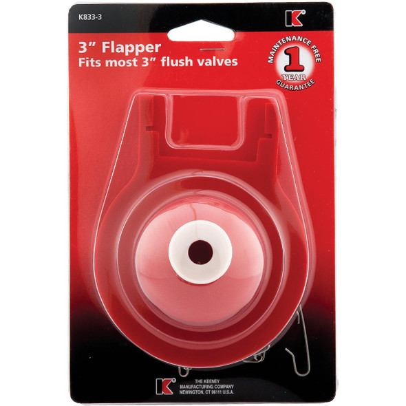 Keeney Universal 3 In. Red Rubber Ball Flapper K833-3 400007