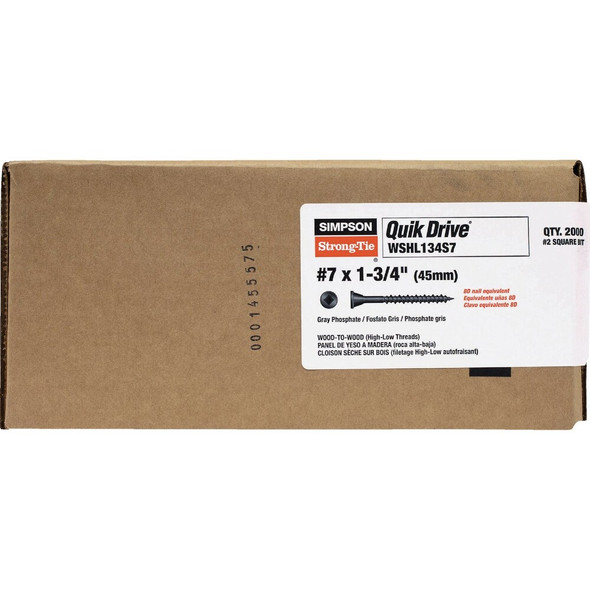 Simpson Strong-Tie #7 1-3-4 Sq Wood Screw WSHL134S7 343538
