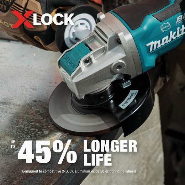 Makita X-LOCK Type 27 5 In. x 1-4 In. x 7-8 In. Metal Grinding Cut-Off Wheel E-00452 398418