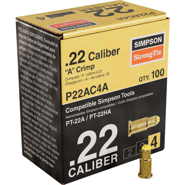 P22AC 0.22-Caliber A Single-Shot Crimp Loads, LVL 4, Yellow - Imported (100-Qty)