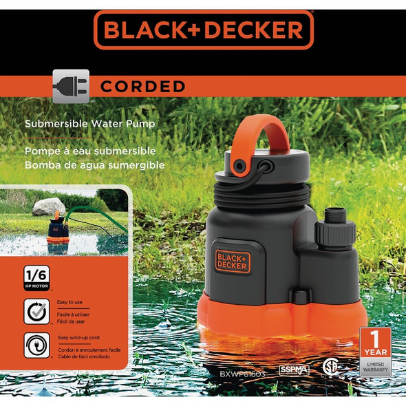 Black & Decker 1-6 HP 2000 GPH Submersible Water Pump BXWP61603 408422